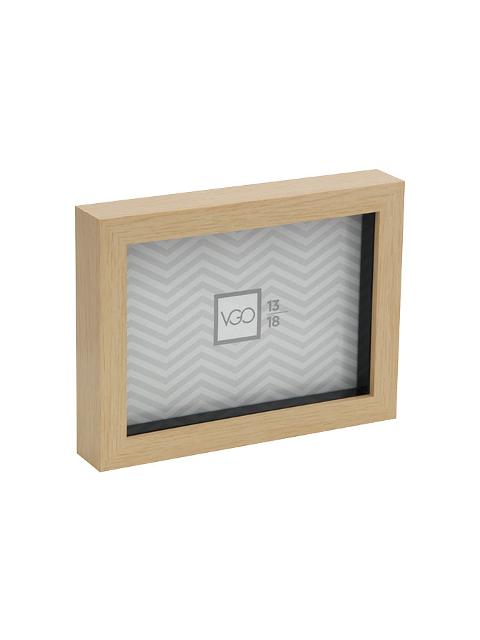 Marco de plástico símil madera shadow box (1,5 cm)