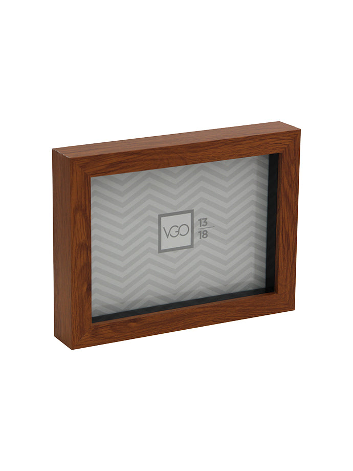 Marco de plástico símil madera shadow box (1,5 cm)