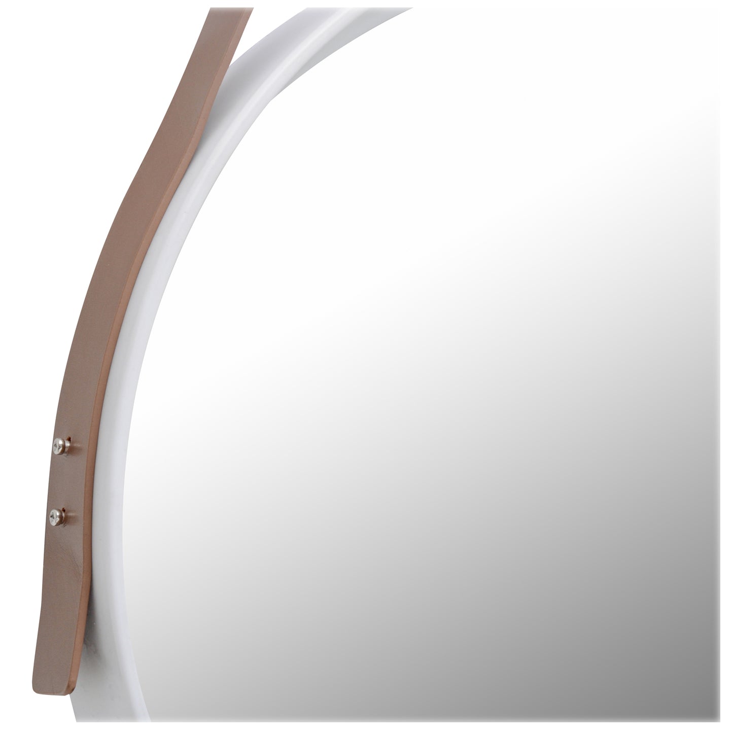 Espejo decorativo para colgar redondo 40 cm. con correa blanco