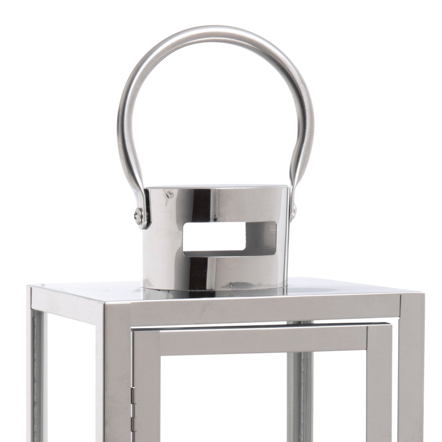 Fanal en Set de 3 unid metalicos 57x18x18 cm. Plateado