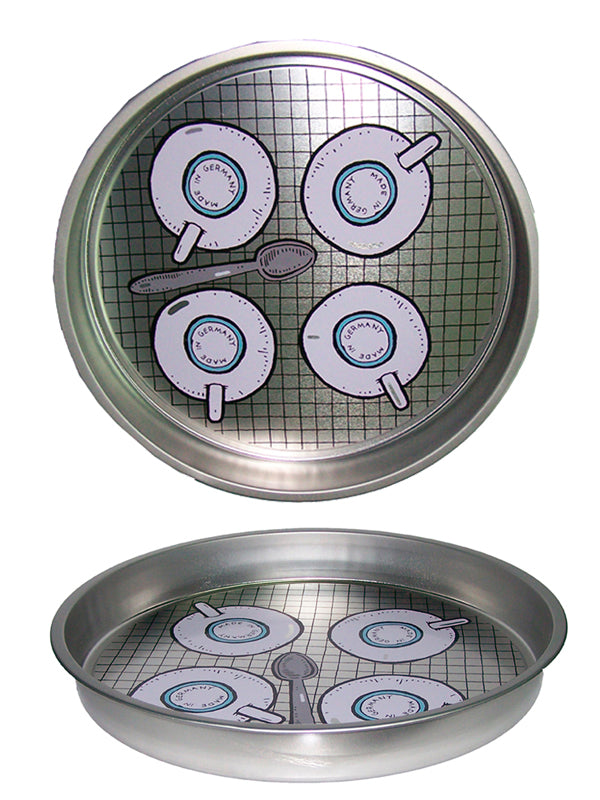 Bandeja redonda Estamp. Café 4x33x33 cm