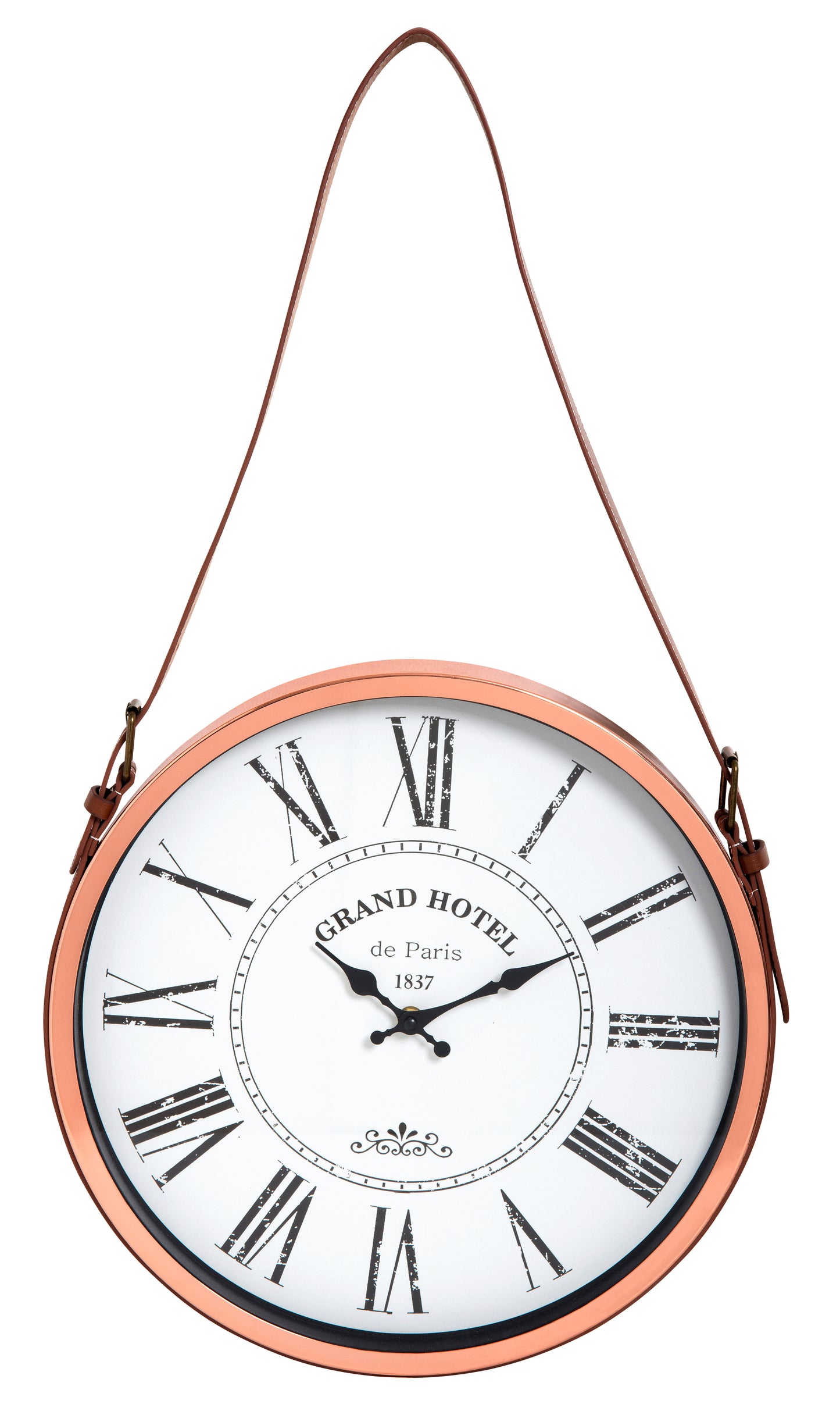 Reloj de pared con correa 38 cm. Cobre