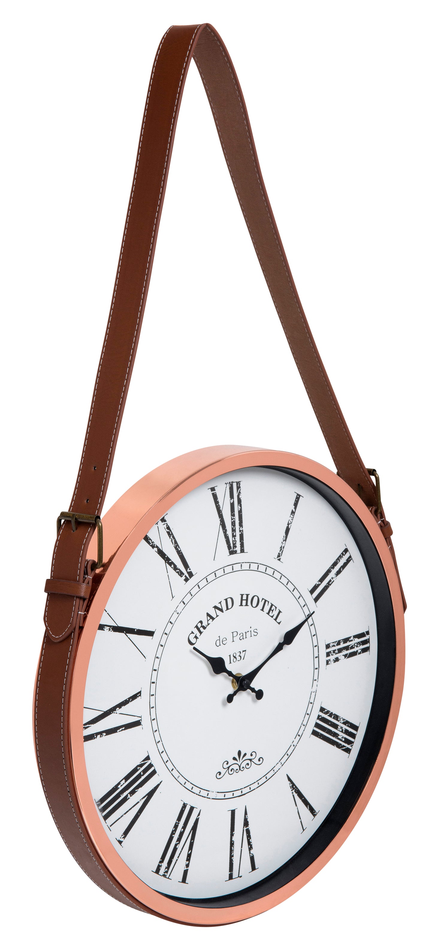 Reloj de pared con correa 38 cm. Cobre