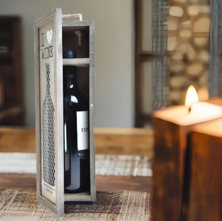 porta Botellas madera I Love Wine 34x10x10 cm