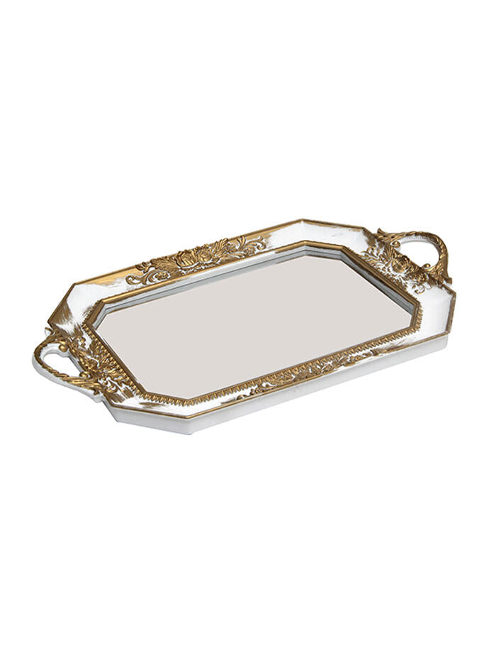 Bandeja plástica espejada rectangular 3x26x41 cm