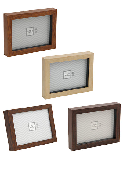 Marco de plástico símil madera shadow box (1,5 cm)