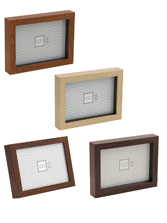 Marco de plástico símil madera shadow box (1,5 cm)