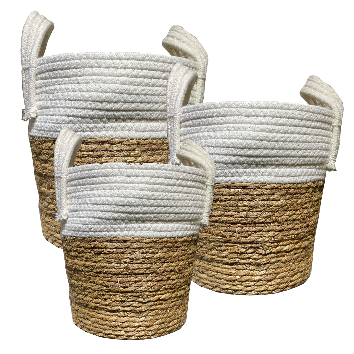 Canasto de Fibra Seagrass 26x25x25 cm. Natural