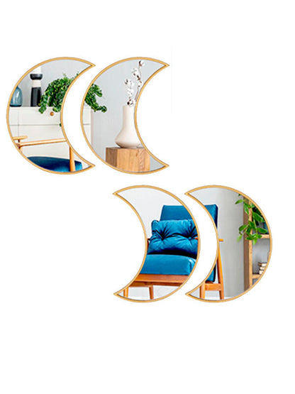 Set de 4 Espejo decorativo para colgar forma luna