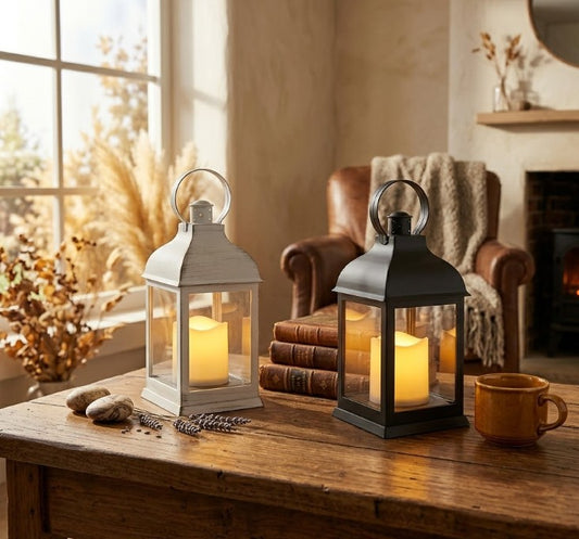 Fanal plástico con vela led 23cm