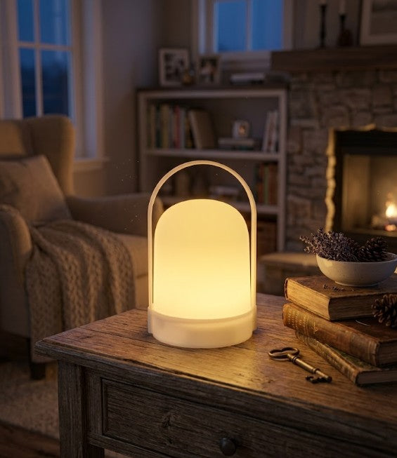 Fanal plástico con vela led 21 cm