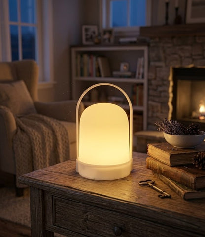Fanal plástico con vela led 21 cm