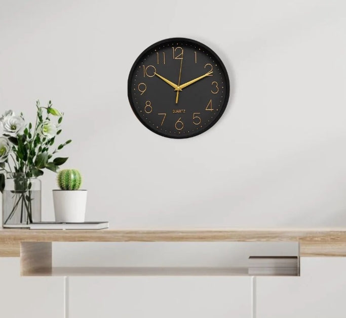 Reloj de pared 25 cm. Negro