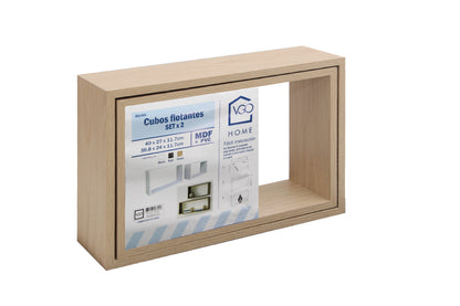 Set De 2  Cubos Madera 40X27X12 - 37X24X12 cm