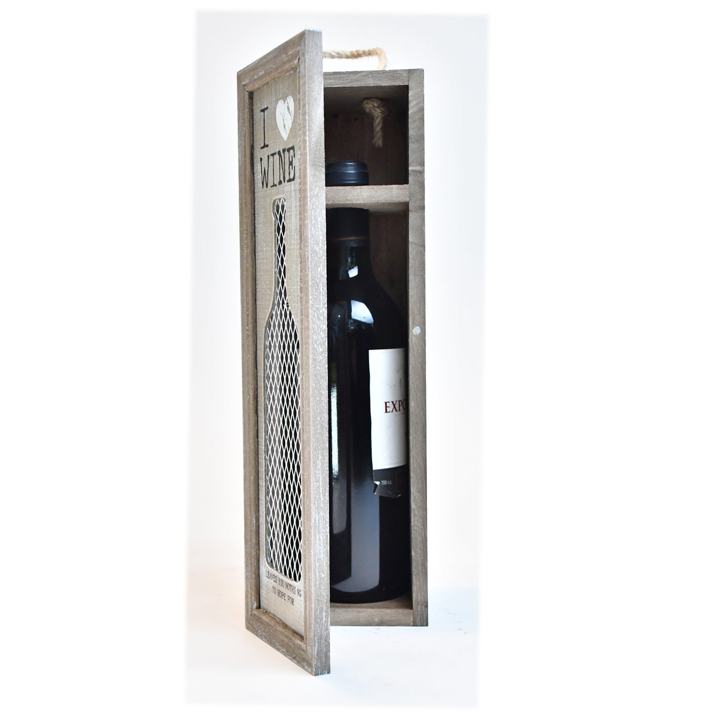 porta Botellas madera  I Love Wine   34x10x10 cm