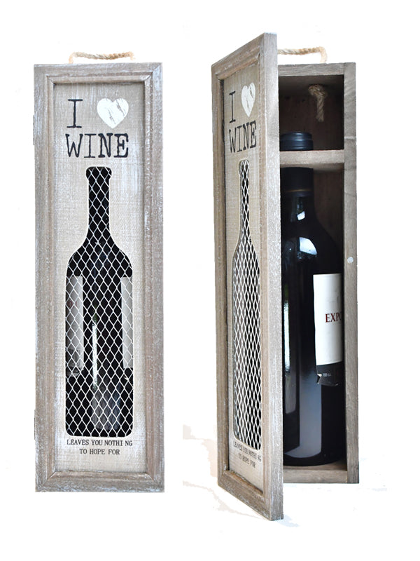 porta Botellas madera  I Love Wine   34x10x10 cm