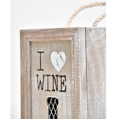 porta Botellas madera  I Love Wine   34x10x10 cm